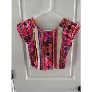 KOCH Multicolor Embroidered Crop Top